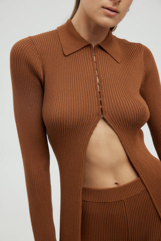 Hooked In Knit Shirt | Cinnamon