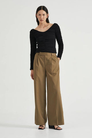 Time Again Gathered Top | Black