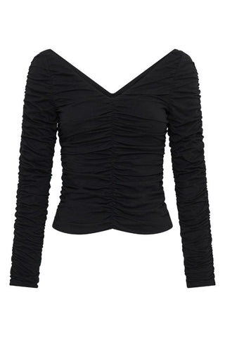 Time Again Gathered Top | Black
