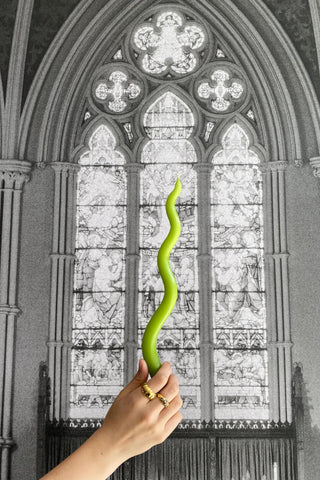 15" Wave Candle | Lime Green