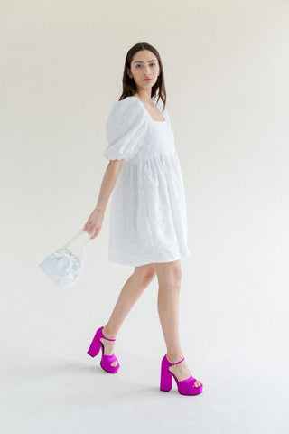 Manon Mini Puff Dress | Crinkle Crepe