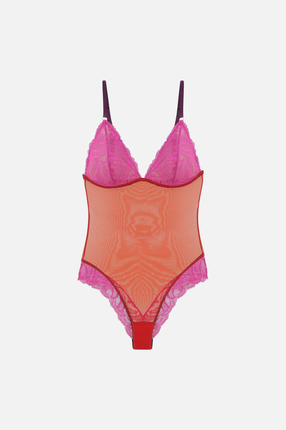 Alba Lace Soft Cup Bodysuit | Dark Pink
