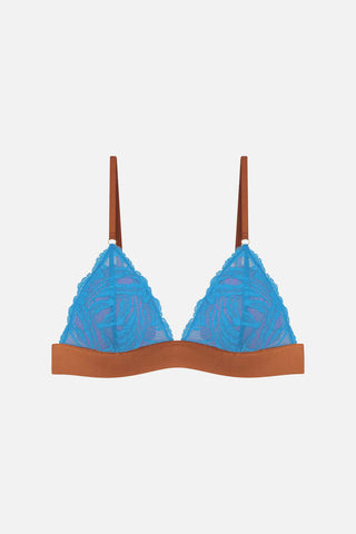 Dorothee Lace Triangle Bra | Blue