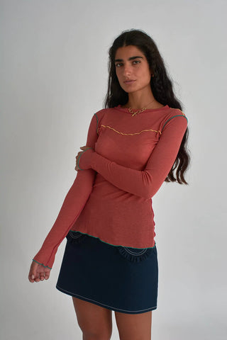 DELIA LONG SLEEVE TEE | ORANGE