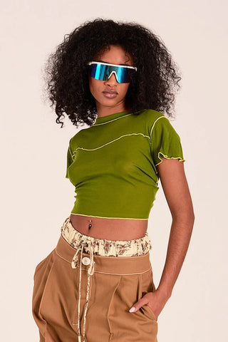 GIGI BABY TEE | OLIVE GREEN