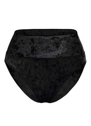 Designed by Fortnight Toronto and Misfit Studios, the fold-over High Waist is constructed with deep cut leg openings and elastic-free waistband that’s soft and comfortable through movement. Made in a super soft black velvet.   All lingerie is final sale. 