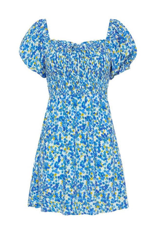 Domenica Mini Dress | Lou Floral Blue