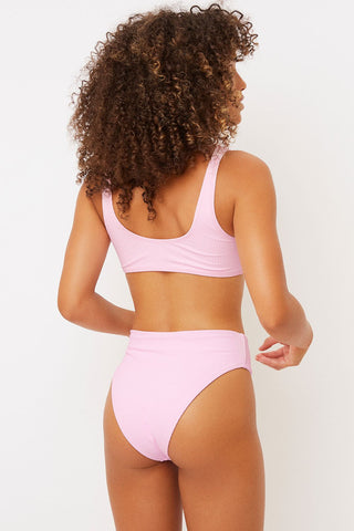 Frankies signature high waist bikini bottom. Her high cut accentuates the legs while the high waist fit flatters the waist line. Not only that, her chic and full bikini bottom coverage gives your backside major bragging rights.