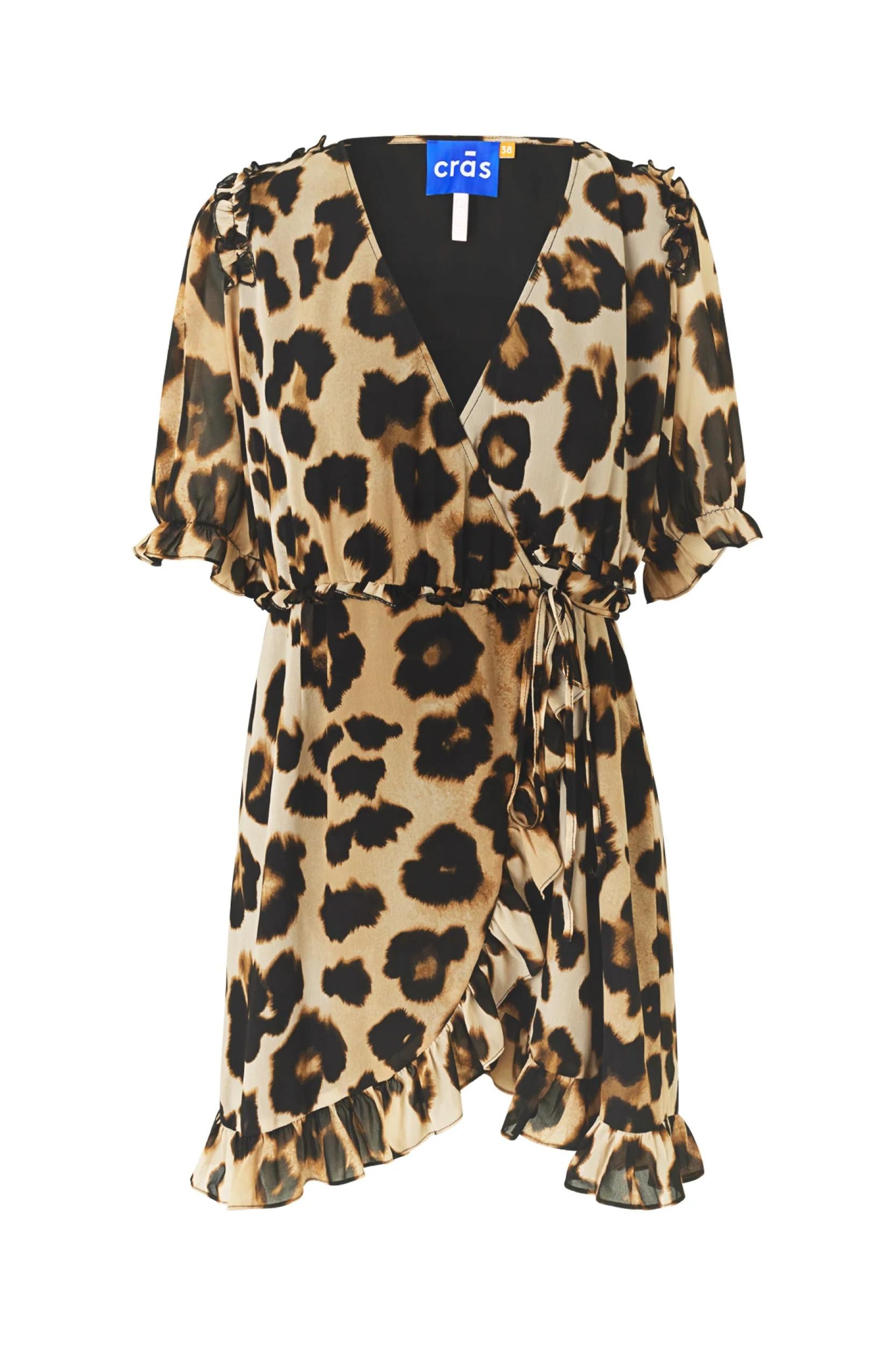 Quiz leopard wrap dress online