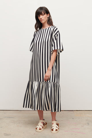 AVA DRESS | BLACK STRIPE