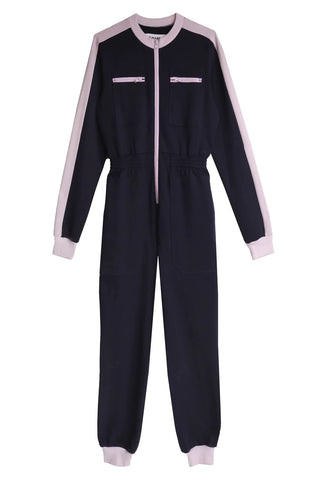 Dom Boilersuit | Lilac & Navy