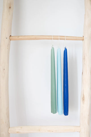 LIGHT BLUE TAPER CANDLES | PAIR