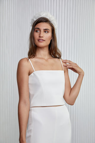 Looking for the one, look no further!  Meet our two-piece Victoria + Jacquie. She's sleek, minimalistic yet fashion-forward. Created in a beautiful silk crepe, with intricate seamed details, she'll quickly become your number one.