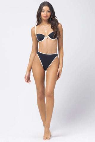 Nora Bikini Bottom | Black/Cream