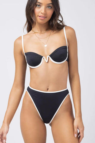 Nora Bikini Bottom | Black/Cream