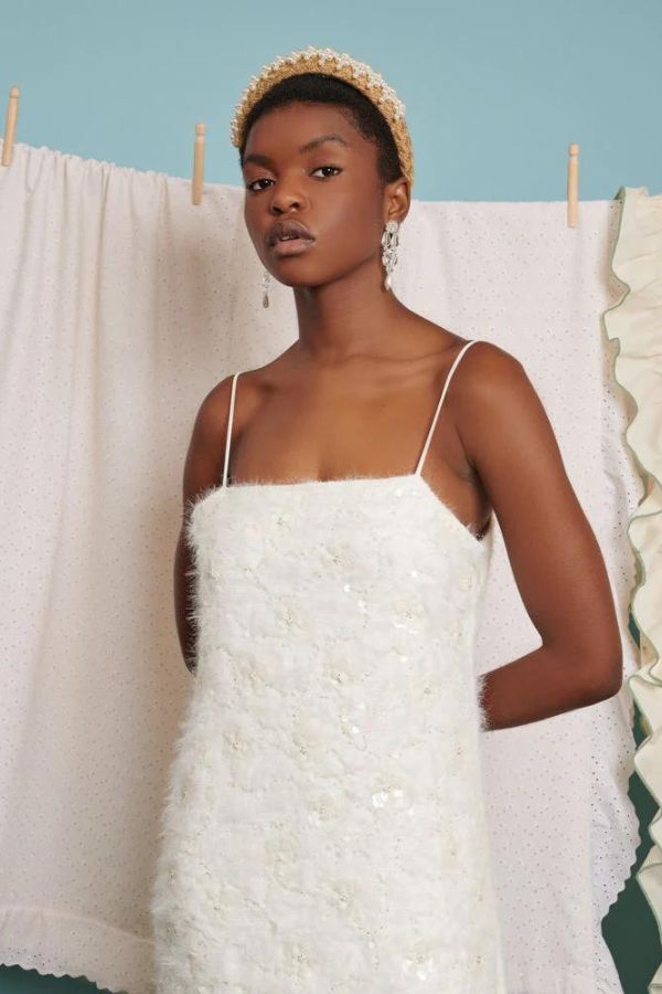 Ivory embellished dress shop