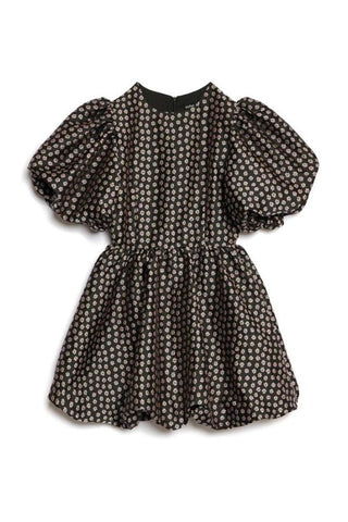 Picotee Jacquard Mini Dress | Black/Baby Pink