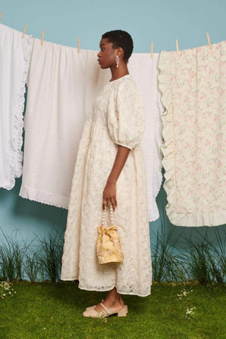 Wind Chime Lace Midi Dress | Cream
