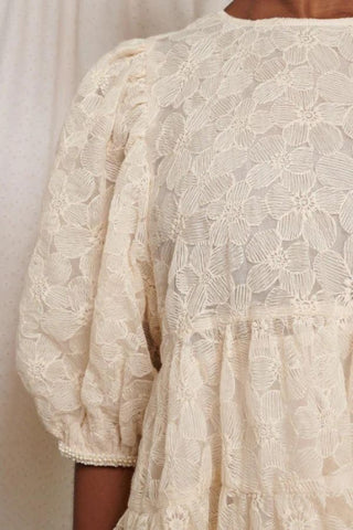 Wind Chime Lace Midi Dress | Cream