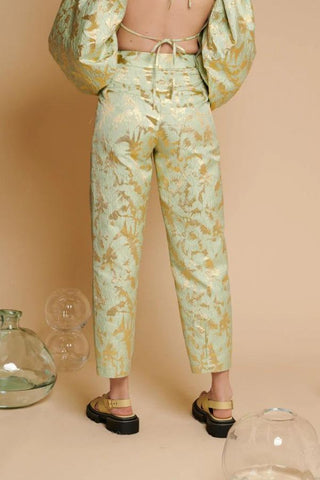 Elin Jacquard Trousers | Pistachio Green