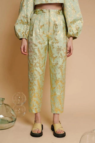 Elin Jacquard Trousers | Pistachio Green