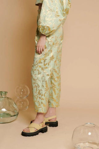 Elin Jacquard Trousers | Pistachio Green