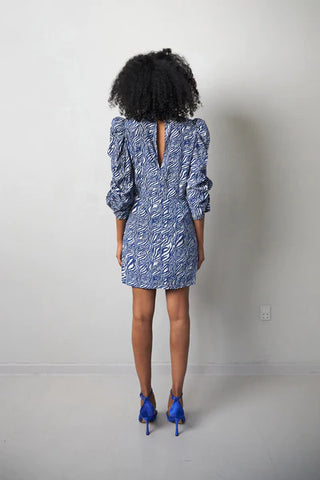 Lady Lou Dress | Creme/Blue