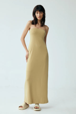 Form Strapless Maxi Dress | Khaki