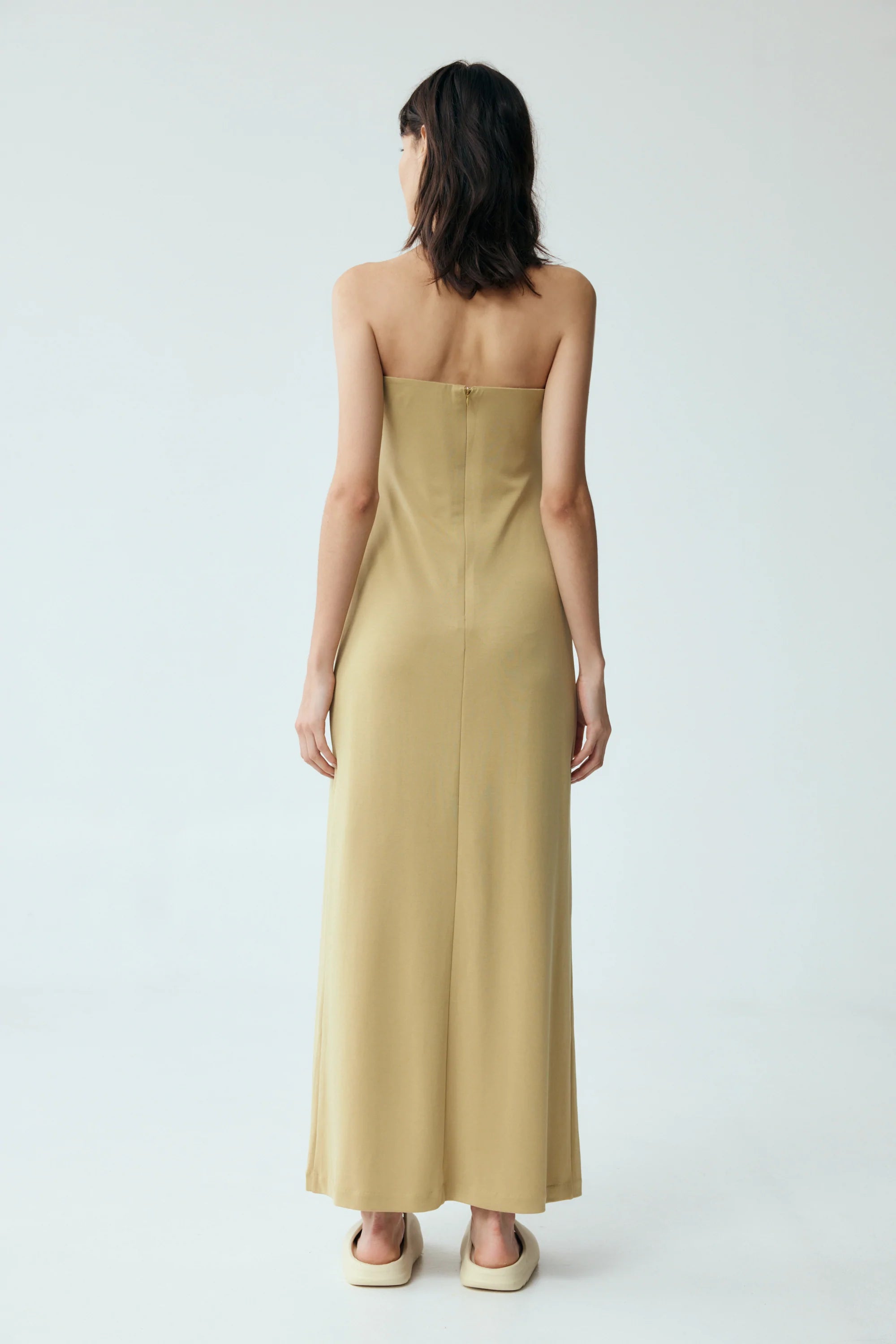 Khaki strapless on sale dress