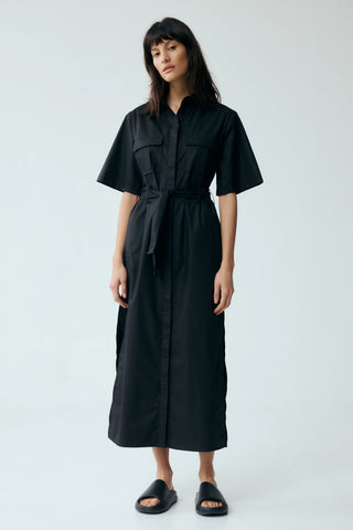 Roam Maxi Shirt Dress | Black