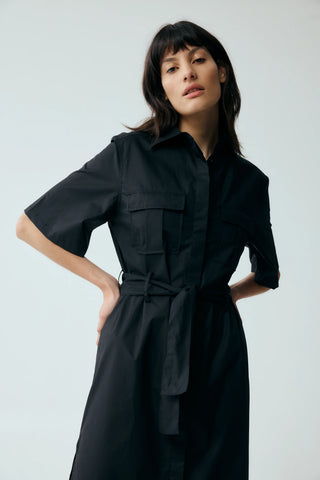 Roam Maxi Shirt Dress | Black