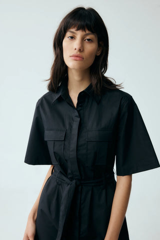 Roam Maxi Shirt Dress | Black
