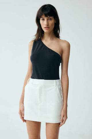 Form One Shoulder Top | Washed Black