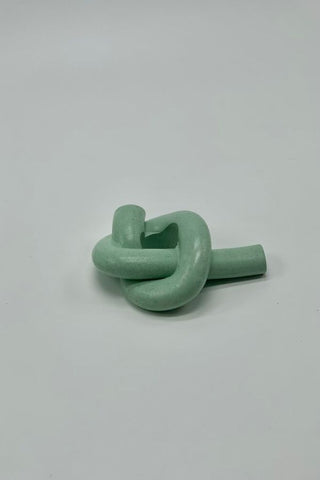 Knot Concrete Candle Holder - Green