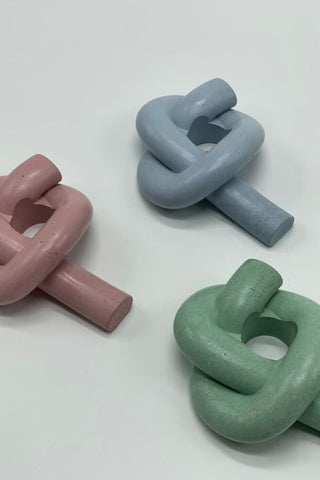 Knot Concrete Candle Holder - Green