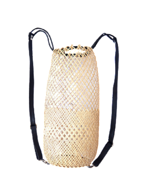 Rattan Leather Backpack