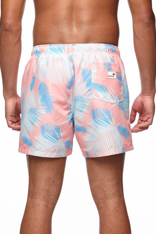 Swing into summer with the Tropicana swim shorts designed by Boardies. The Tropicana overlaid palm print shorts are back with bolder pink and blue tones to make you look like the freshest fish in the water. Made from 100% super-soft quick drying polyester and in kids sizes, these shorts will ensure that you have fun in the sun.