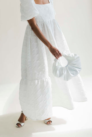 Serenity Dress | White Crinkly Crepe