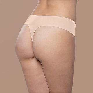 The most comfortable thong you could ever imagine! Made from a lightweight and super soft fabric, without any stitching or seams - this thong is invisible Sold as a pair, one black and one nude. 