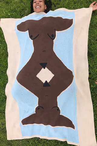 This blanket design was one of 3 winners of an open call for design submissions from Black art and design students in collaboration with Cold Picnic. 100% of profits from the sales of these blankets will go to their designer. 