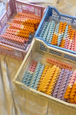 Twirl Taper Two-Tone Candles