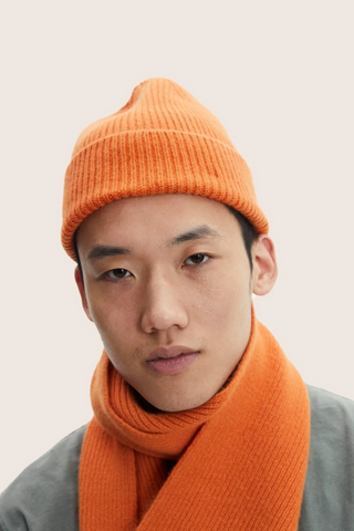 Introducing the best beanie ever made. Made from lambswool and Caregora in rich wine. This product features a Caregora certificate. The Caregora TM criteria of keeping and caring is founded on all these carefully judged guidelines, as to assure the quality of these valuable fibers and the highest standards of husbandry and animalcare. Sourced and manufactured in Scotland. Available in four fall hues. 