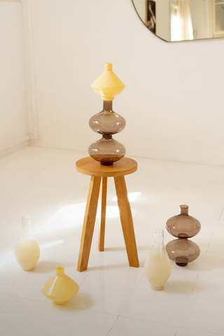 Beige Glass Vase