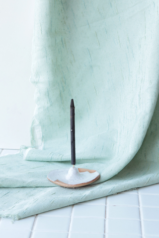 This one-of-a-kind ceramic incense holder is both modern and minimalist. Hand formed from speckled stoneware and finished with bright white glaze in a geometric pattern. Made locally in Toronto, Canada. Bringing fresh shapes, cheerful details, and a vibrant wave of colour to any space, Nightshift Ceramic's mission is to make life a little brighter with fun ceramic housewares you can use everyday. 