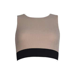 One of your most comfortable women's intimates collections from OW Intimates. The Yulia casual bra or bra-top is designed in a soft ribbed nude jersey fabric with a black thick elastic band. Dress it up with a pair of jeans underneath a loose blouse, and voilà!