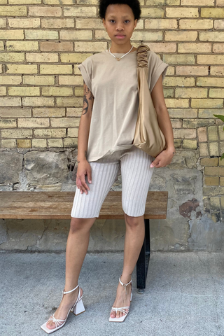 The Morley feels like heaven on and will take you comfortably wherever you need to go. The soft neutral cotton ribbed material ensures an easy wear all while looking great. Slip on under your dress for biking through the city or toss on an oversized crew sweatshirt or your favourite tee for a casual look. 
