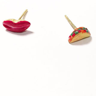 The most lovely hand-painted bronze eye stud earring by Susan Alexandra. Mix and match this eye stud with our rainbow stud, watermelon stud, or kiss stud! 