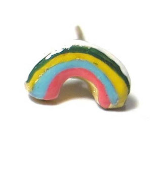 The most lovely hand-painted bronze rainbow stud earring by Susan Alexandra. Mix and match this rainbow stud with our watermelon stud, eye stud, or kiss stud! Handmade in New York, all studs are sold separately. 