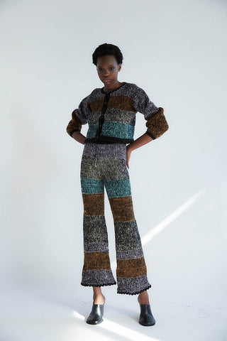 Tach Clothing based in Uruguay, crafts pieces featuring unique designs and bright coloured detailing that you won't find elsewhere. The Salma Pant is the perfect fit for the colder months ahead, pair these multi-coloured pants with the Chloe Cardigan for a matching set, made from an alpaca-wool blend. 