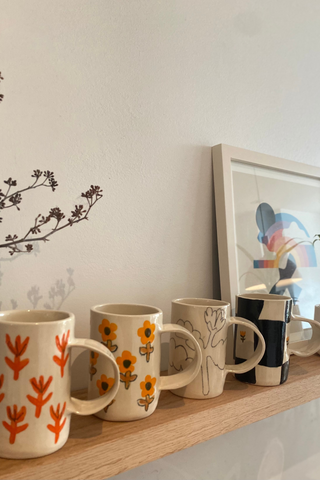 Bright Orange Flowers Mug | 16oz